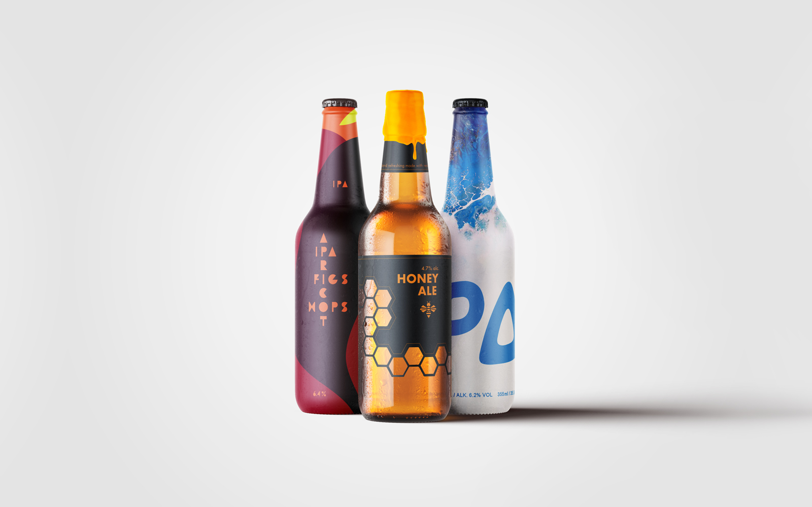 Bottle label design collection